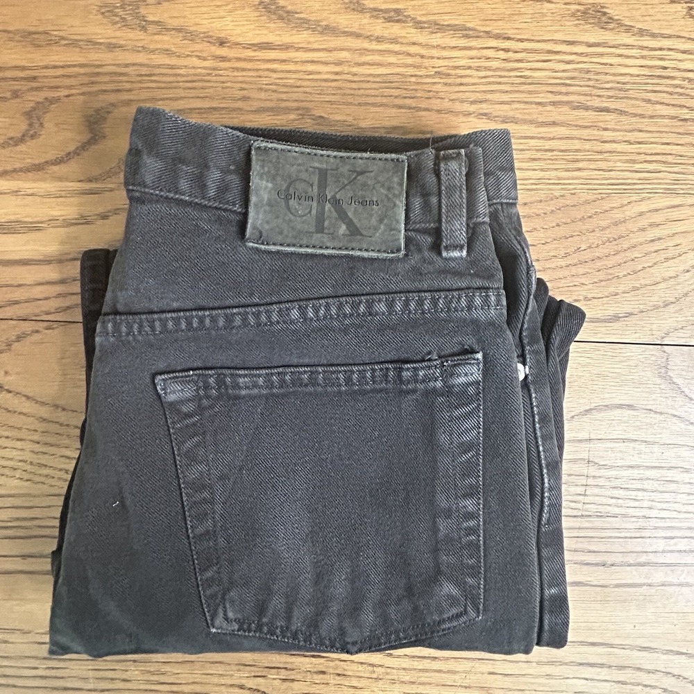 Calvin Klein Men's Bootcut Jeans in Charcoal Black